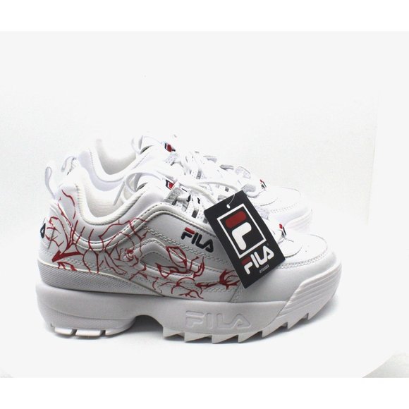 Fila Big Girls Disruptor Ii Floral Embroidered Cas - Picture 2 of 7